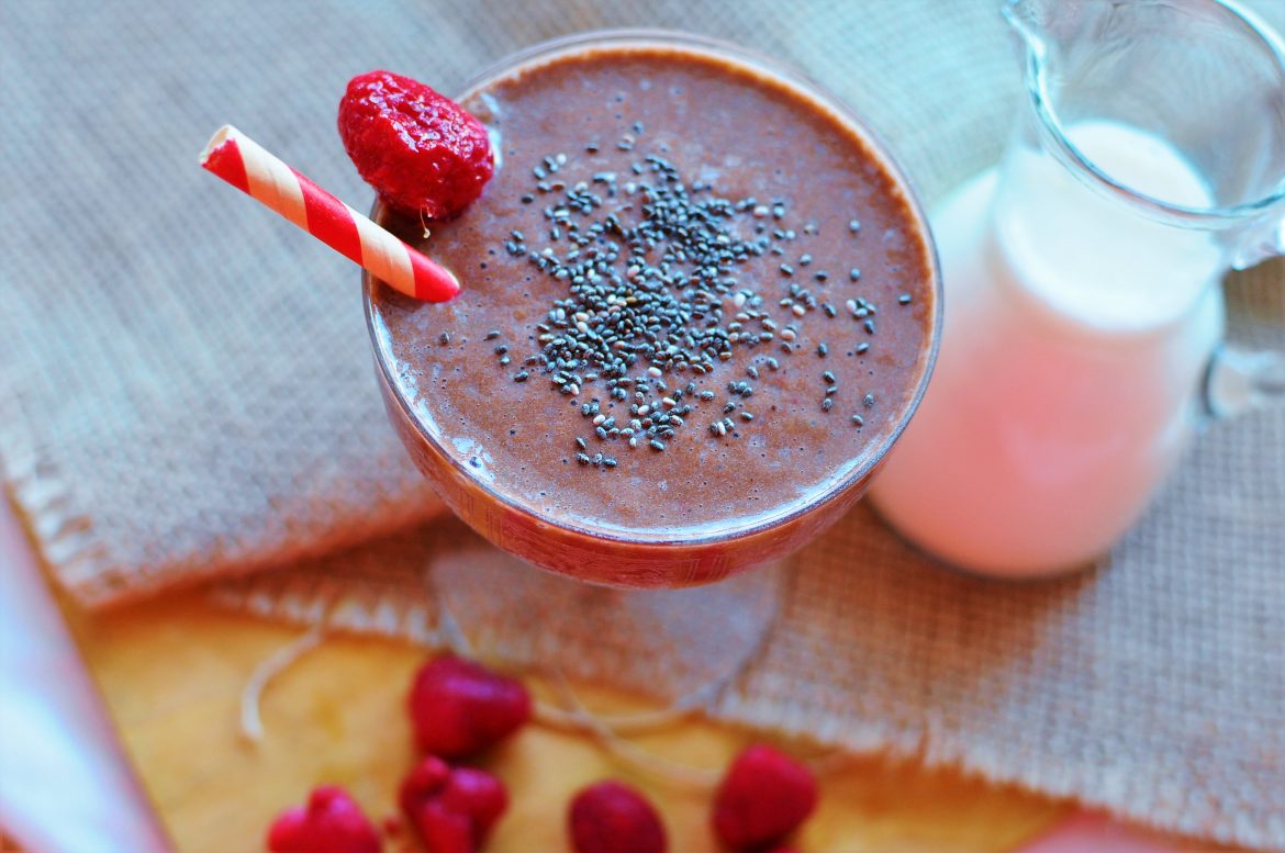 malinovo-čokoládové smoothie